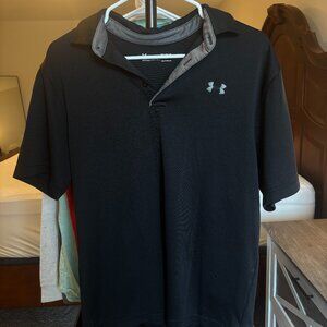 Under Armour Men’s M Black Polo Good Condition